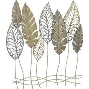 Decoratiune de perete multicolora din MDF si metal, 75x2,5x87 cm, Leafs Mauro Ferretti Nu rata