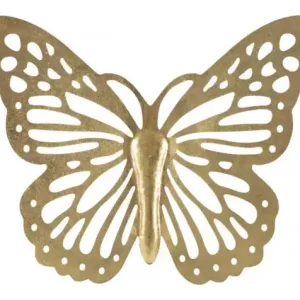 Doar azi Decoratiune de perete aurie din metal, 43x2x35 cm, Butterfly Mauro Ferretti