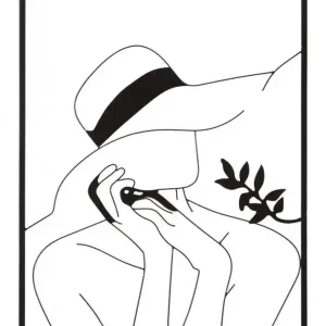 Decoratiune de perete neagra din metal, 60x1x80 cm, Elegant Woman Mauro Ferretti Cumpără acum