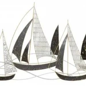 Comandă acum Panou decorativ multicolor din metal, 91x2,5x56 cm, Boats Mauro Ferretti