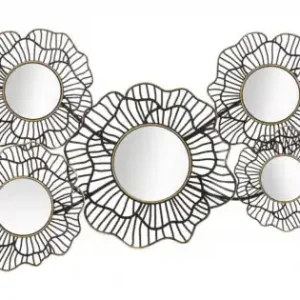 Bestseller Panou decorativ negru/auriu din metal, 121x5x56 cm, Osaka Mauro Ferretti