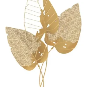 Chilipir Panou decorativ auriu din metal, 53x4x84,5 cm, Autumn Leaf Mauro Ferretti