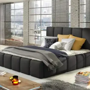 Premium Pat tapitat cu somiera din lemn, 140x200 cm, Edvige WF2, Eltap Bej deschis