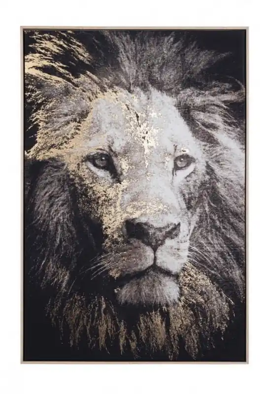 Cel mai bun preț Tablou decorativ gri/negru din MDF si panza, 82,6x4,3x122,6 cm, Bold Lion Bizzotto