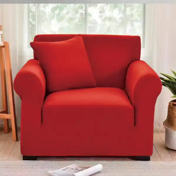 Ofertă limitată Husa elastica pentru fotoliu si o fata de perna cadou, spandex / poliester, rosu, S09