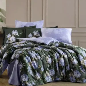 Lenjerie de pat, 100% bumbac, tesatura satin, lila / verde, Adriana, HBS-73 Retur gratuit