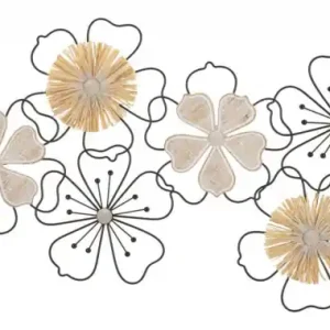 Decoratiune de perete neagra din metal / lemn, 75 x 3,5 x 45 cm, Itis Mauro Ferreti Nu rata