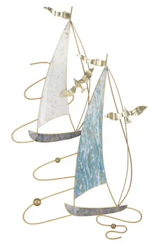Decoratiune de perete aurie / alba din metal, 51,4 x 4 x 87 cm, Vela Mauro Ferreti Premium