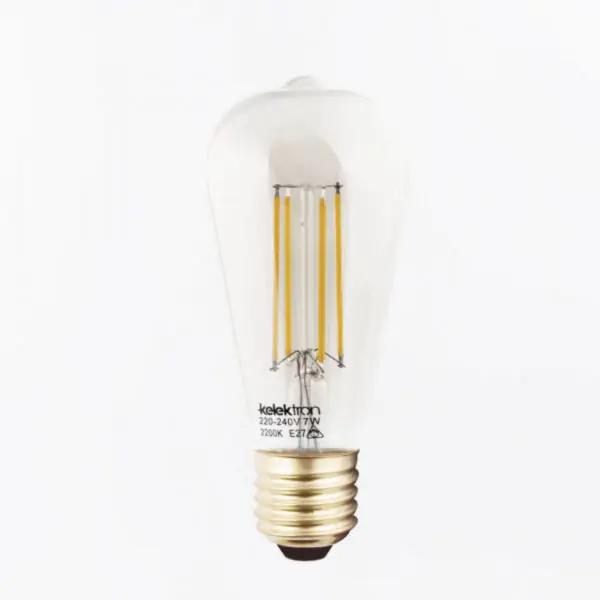 Bec LED E27 Deco ST64, transparent, lumina calda, Kelektron Doar azi