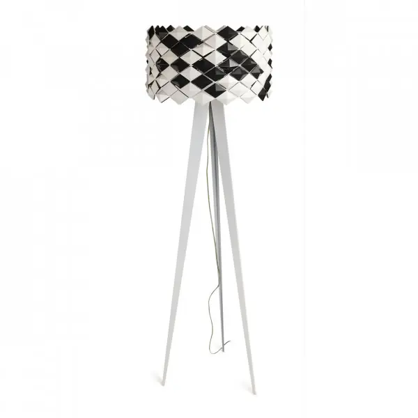 Lampa podea Braid 6, Soclu E27, Max 60W, alb / negru, Kelektron Mai ieftin
