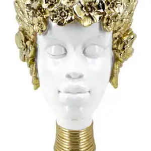 Discount Sculptura aurie / alba din rasina, 17,5 x 17 x 38 cm, Athena Mauro Ferreti