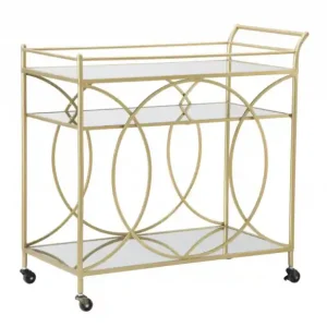 Carucior pentru servire din metal si sticla, 80 x 40 x 80 cm, Infinity Mauro Ferreti Livrare expres