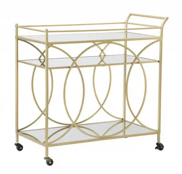 Carucior pentru servire din metal si sticla, 80 x 40 x 80 cm, Infinity Mauro Ferreti Livrare expres