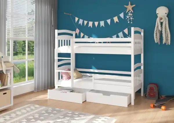 Bestseller Pat adolescenti, dublu, supraetajat, cu sertare Ada, ADRK Furniture Saltea inclusa