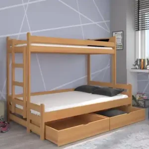 Doar azi Pat adolescenti, triplu, cu sertare, Benito, ADRK Furniture Saltea inclusa