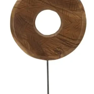 Plată sigură Sculptură Dorat din Teak Reciclat, 35X10X58 cm, Mauro Ferretti