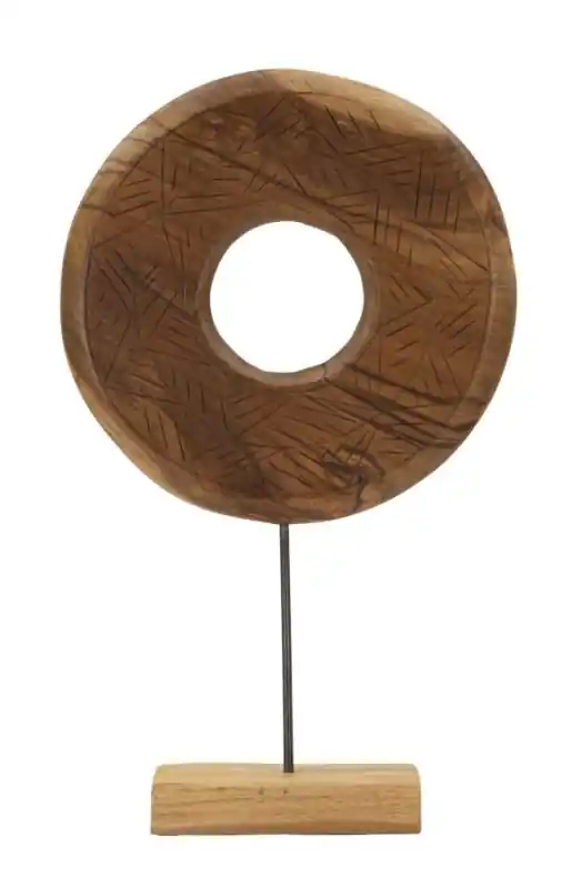 Plată sigură Sculptură Dorat din Teak Reciclat, 35X10X58 cm, Mauro Ferretti