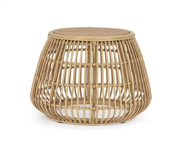 Discount Masuta de cafea pentru gradina, metal / fibra sintetica, natur, Ø 65x45 cm, Adelma Bizzotto
