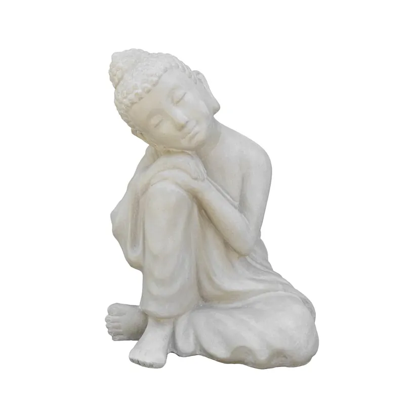 Retur gratuit Figurina alba din fibrociment Shaolin