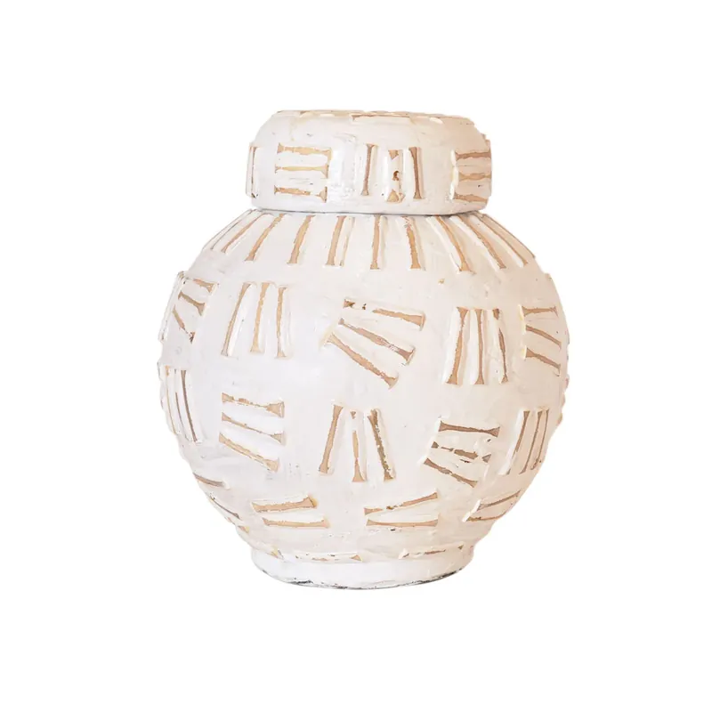 Vas alb din teracota Linea 16 x 20 cm Promoție