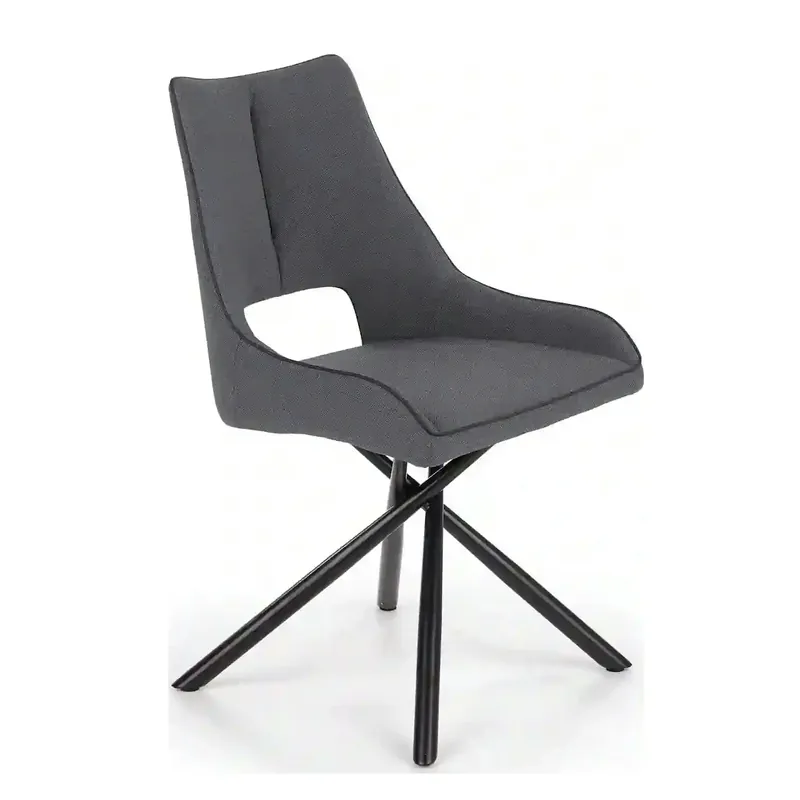 Promoție Scaun tapitat K409, gri inchis/negru, stofa clasica/metal, 49x52x84 cm