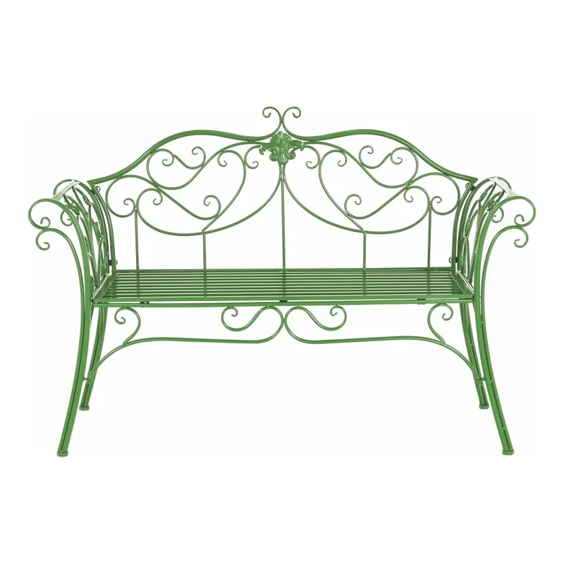 Super ofertă Banca gradina ETELIA, verde, metal, 131x49x89 cm