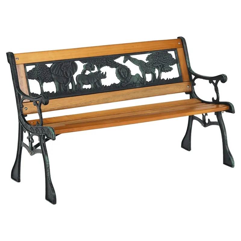 Preferatul clienților Banca gradina NADAZA, negru/stejar, lemn/metal, 82x40x48 cm