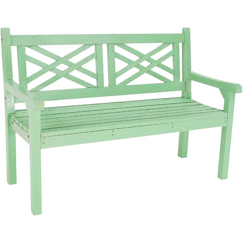 Discount Bancă gradina FABLA, verde mentă, lemn, 124x58x88 cm