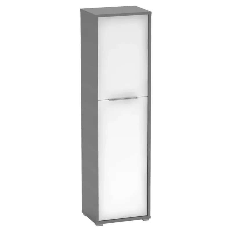 Dulap RIOMA NEW TYP 08, gri grafit/alb, DTD laminat, cu 2 usi, 50x38x183 cm Reducere de preț