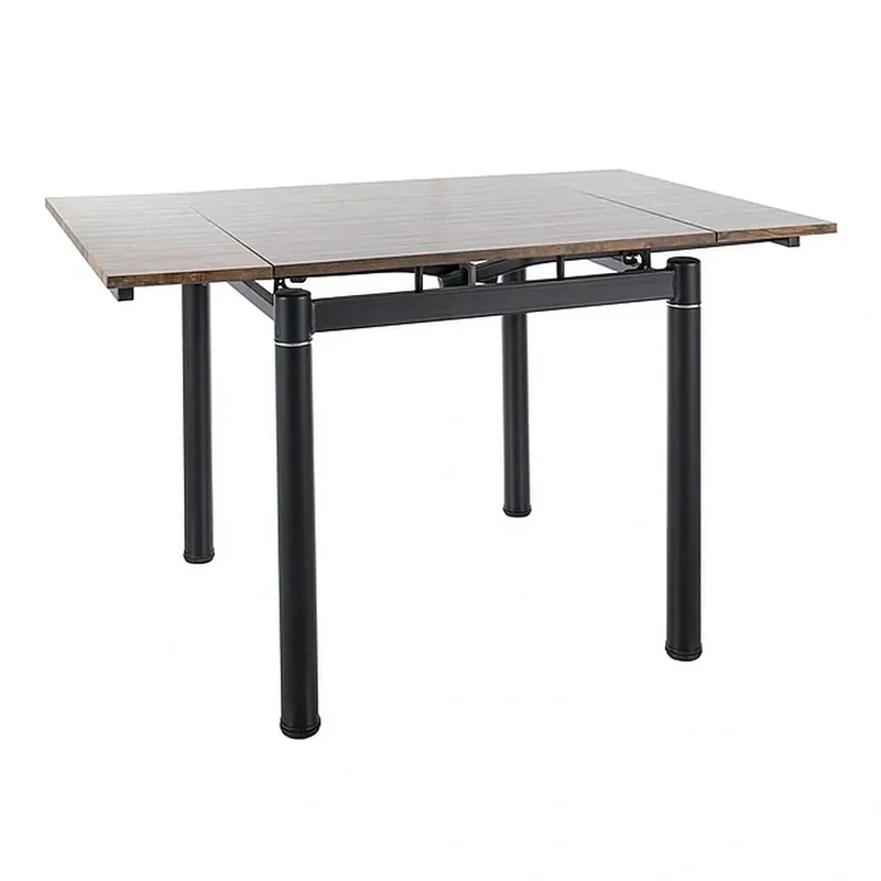 Masa extensibila GD082, nuc vintage/negru mat, 80/131x80x75 cm Expediere rapidă