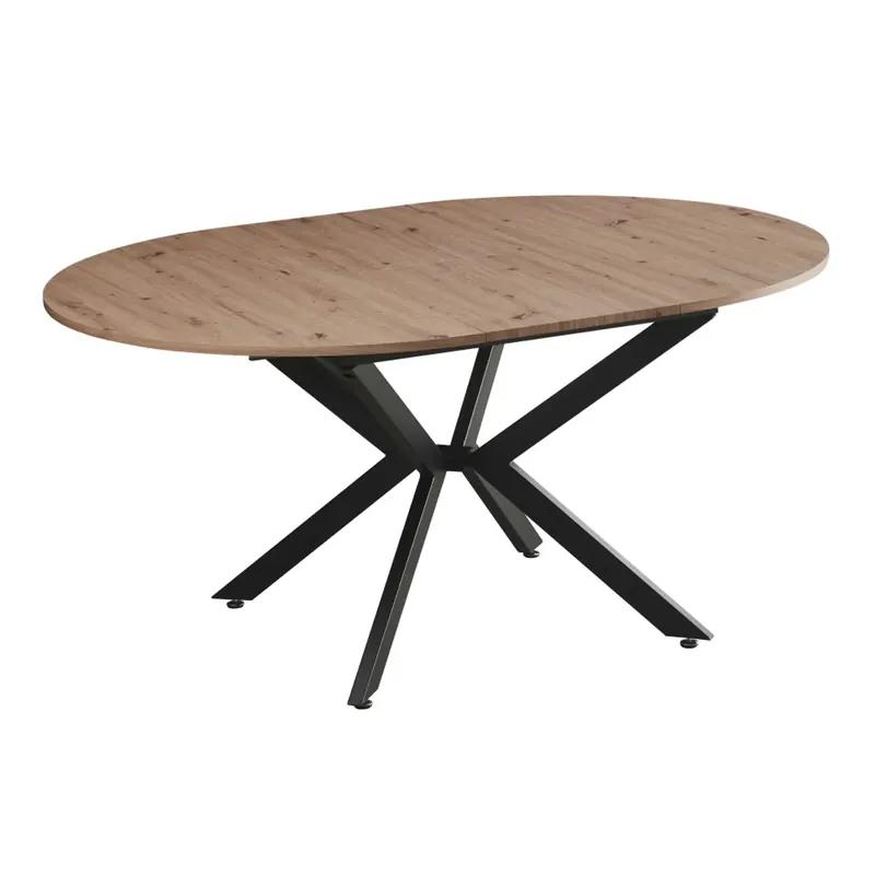 Masa extensibila ABERO TIP 1, stejar sonoma/negru, 100/140x100x75 cm Preț mic