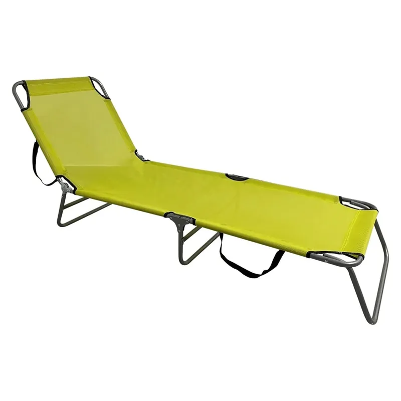 Comandă acum Sezlong gradina KELEO, gri/verde, plasa/otel, 58x182x79 cm