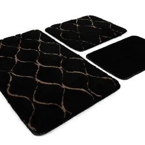Cel mai bun preț Set 3 covorase baie INFINITY, forma dreptunghiulara, acril, negru