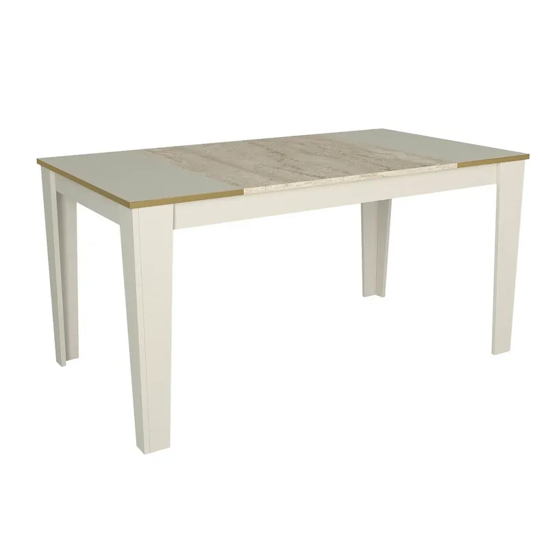 Discount Masa VEYRON, crem/bej cu efect de marmura, PAL melaminat, 145x85x76 cm