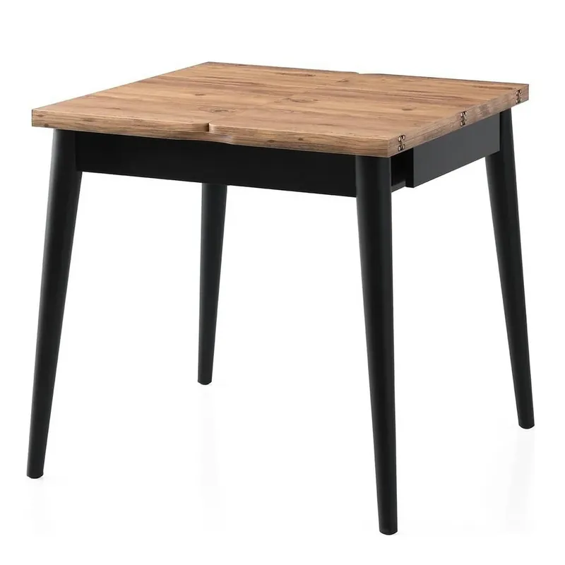 Lichidare de stoc Masa extensibila TOTEM 3043, stejar/negru, PAL melaminat, 80/160x80x75 cm