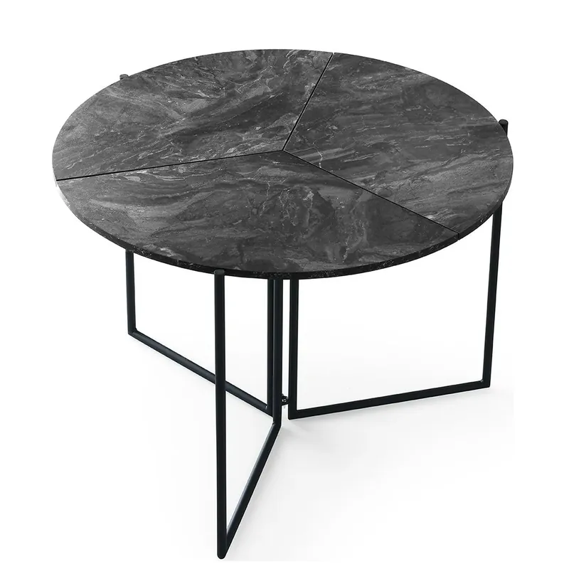 Cel mai bun preț Masa plianta YAPRAK 1202, gri cu efect de marmura/negru, PAL melaminat/metal, 100x72 cm