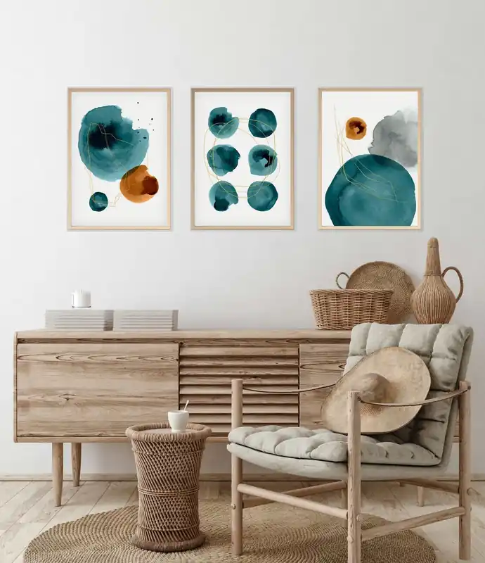 Set 3 tablouri HUHU117, multicolor, 30x40 cm Ofertă exclusivă