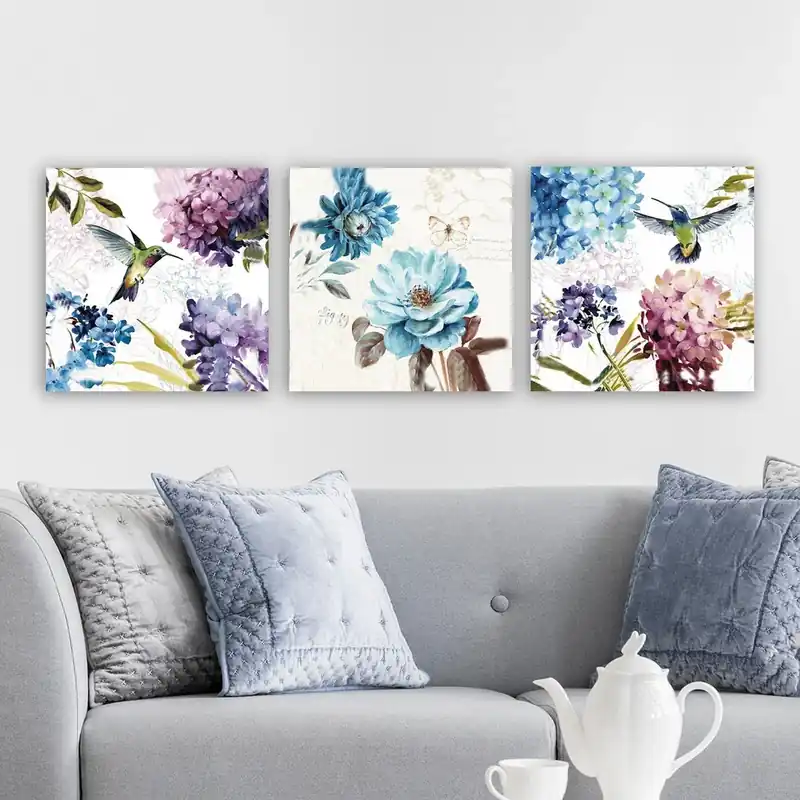 Reducere de preț Set 3 tablouri DRPRC9012, multicolor, panza/lemn, 30x30 cm