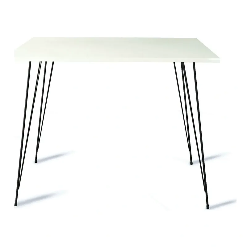 Masa 801CMY2936, alb/negru, PAL melaminat/metal, 90x90x75 cm Preț promoțional