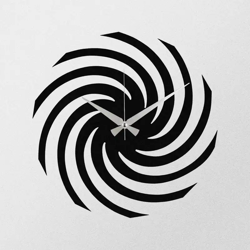 Chilipir Ceas de perete Enzoclock S023, metal, negru, 48 x 48 cm