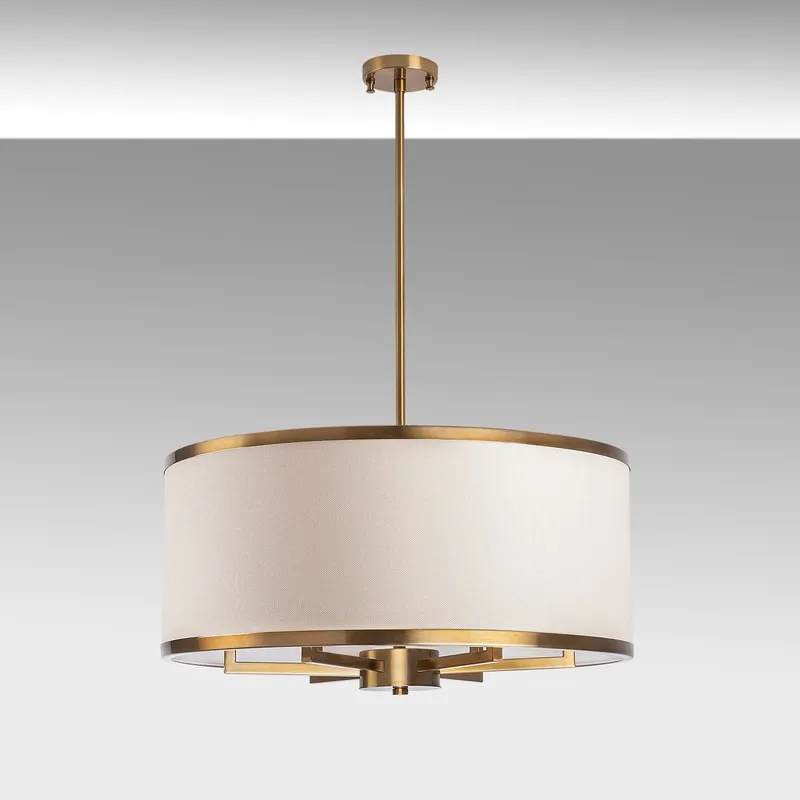 Cel mai bun preț Lustra WAY 11655, auriu/crem, metal/material textil, 60x83 cm