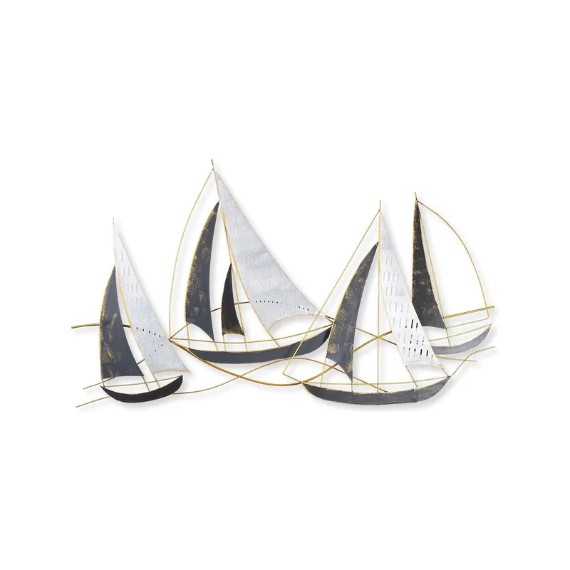 Decoratiune perete BARBAROS, auriu/gri, metal, 125x8x74 cm Retur ușor