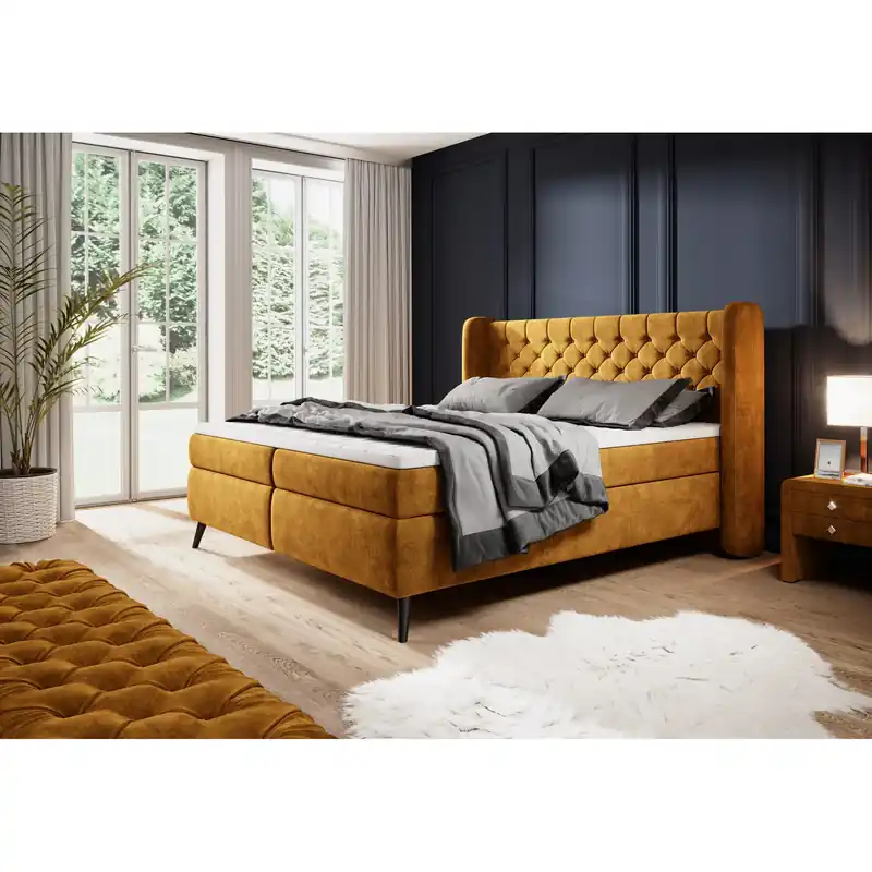Bestseller Pat boxspring MADISON 160x200, personalizabil materiale gama Oferta Avantaj, cu saltele si topper