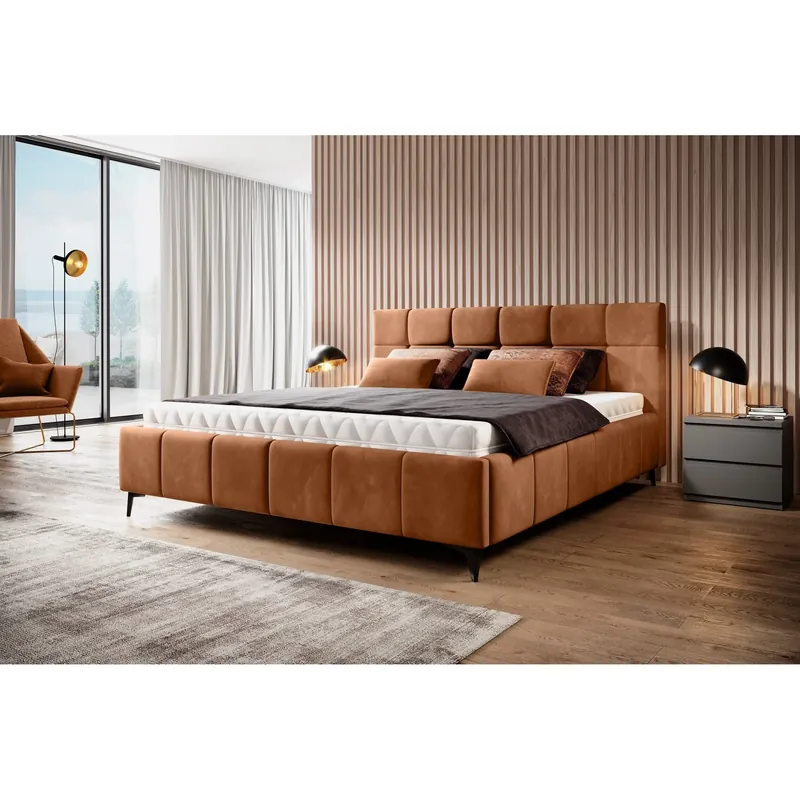 Pat NAOMI SR 160x200, personalizabil materiale gama Oferta Avantaj, somiera metalica si sistem de reglare Premium