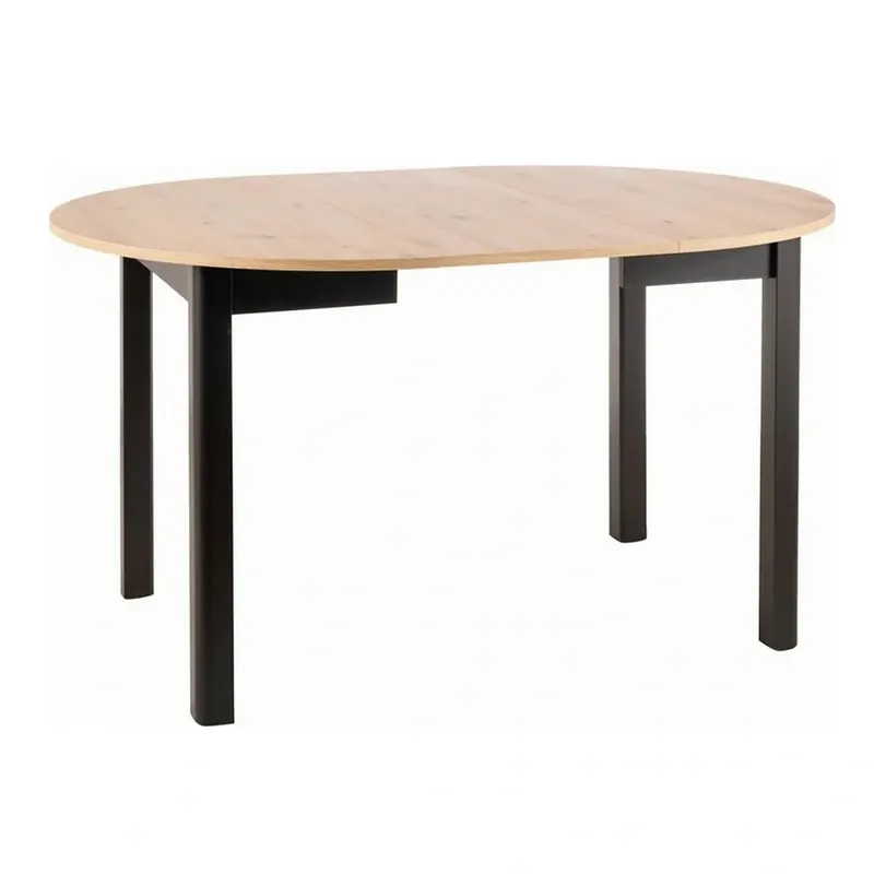 Cel mai vândut Masa extensibila DANTE, stejar artisan/negru mat, PAL laminat, 102/142x102x75 cm
