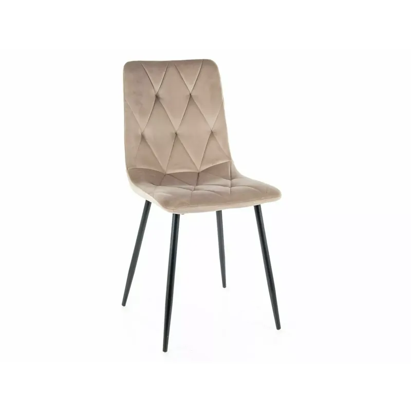 Scaun bucatarie cu spatar TOM, bej/negru, stofa catifelata/metal, 45x39x91 cm Reduceri