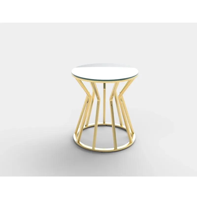 Masuta cafea AFINA S, oglinda/auriu, sticla/otel, 45x45x50 cm Reducere