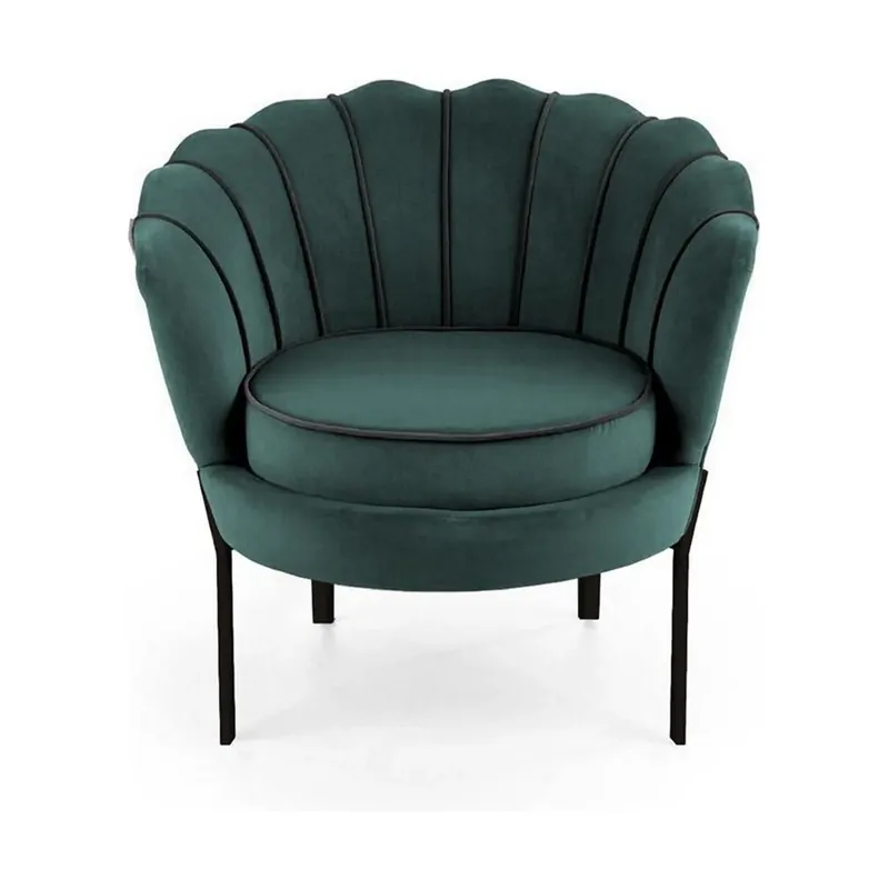 Bestseller Fotoliu ANGELO, verde/negru, stofa catifelata/otel, 73x73x75 cm