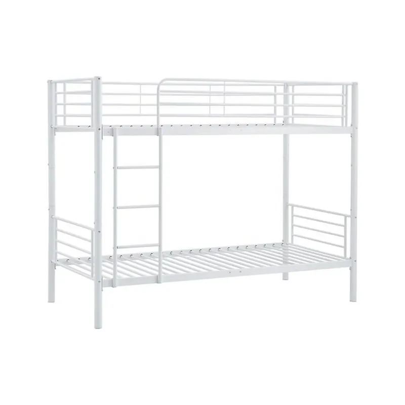 Promoție Pat supraetajat BUNKY 90x200, alb, metal, cu somiera