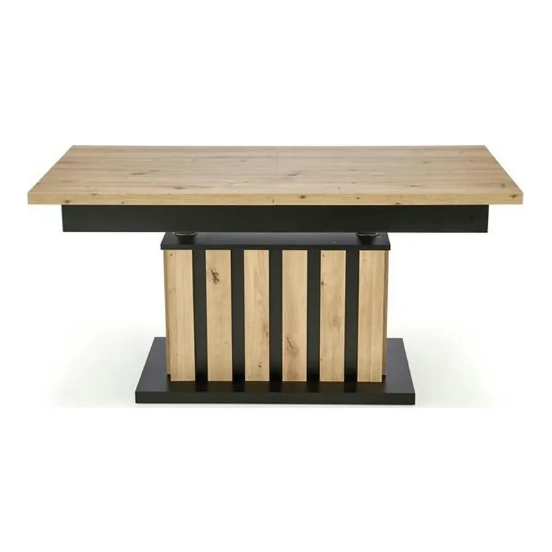 Livrare expres Masa extensibila BARETTI, stejar artisan/negru, PAL furniruit, 130/170x65x65/82 cm